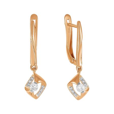 Серьги из золота с фианитами