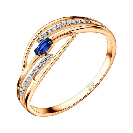 Золотое кольцо с сапфиром и бриллиантами с родированием тата орлова анастасия дело о перстне с сапфиром