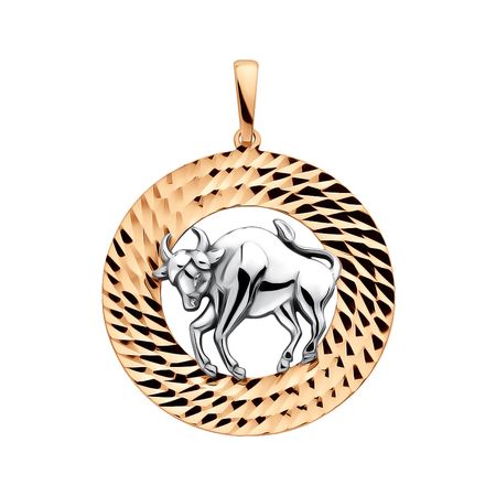 Золотая подвеска со знаком зодиака Телец
