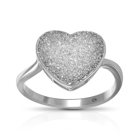 Кольцо Сердце из серебра с глиттером холодное сердце рг 1704 раскраска с глиттером
