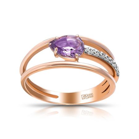 Кольцо TALANT из золота с аметистом и фианитами