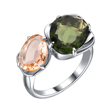 Серебряное кольцо с ювелирными кристаллами