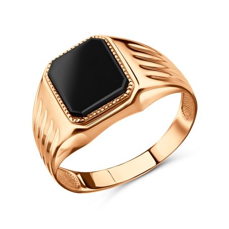 Золотая печатка с фианитом