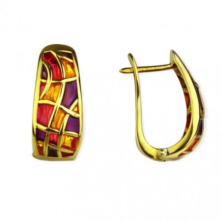 Серьги из серебра с эмалью