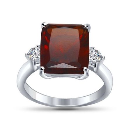 Кольцо SOKOLOV из серебра с гранатом и фианитами