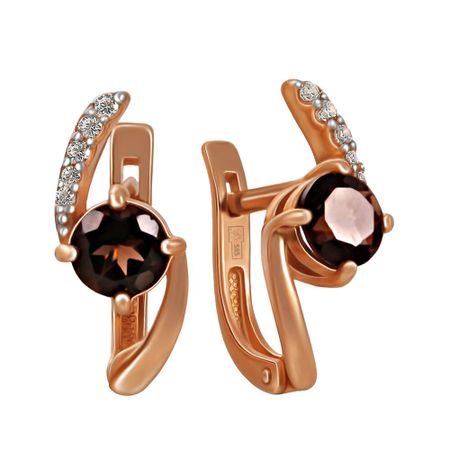 Серьги TALANT из золота с раухтопазами и фианитами