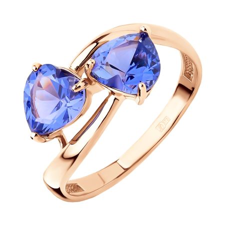 Золотое кольцо с кристаллами