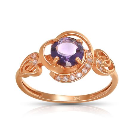 Кольцо из серебра с ювелирным кристаллом и фианитами