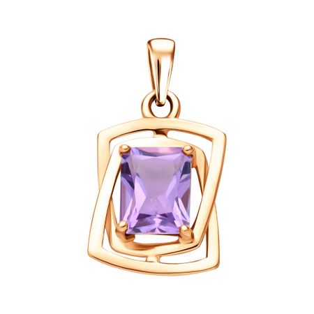 Золотая подвеска с аметистом