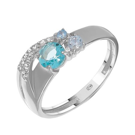 Кольцо из серебра с ювелирным кристаллом и фианитами