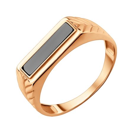 Золотая печатка с фианитом