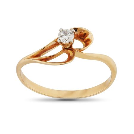 Кольцо из золота с фианитом