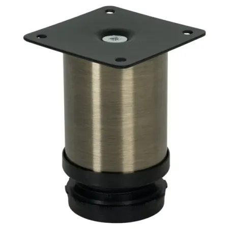 Ножка для мебели круглая ⌀50 мм высота 80 мм сталь цвет бронза нейлоновые петли для мебели 10 шт