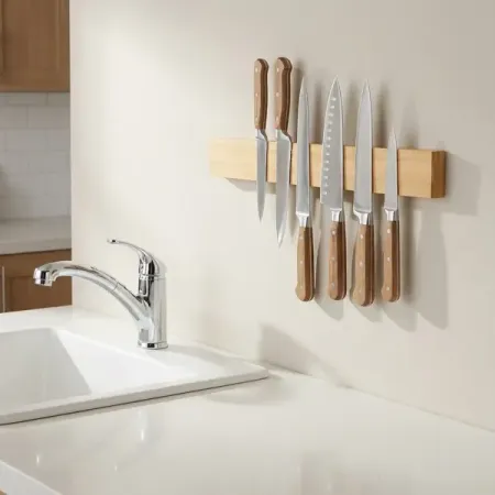 Держатель для ножей магнитный Leonord 38x5x2 см бамбук цвет бежевый foxbc строгальные ножи для drel con ahn 3261 2 шт