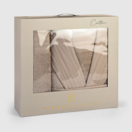 Набор Pupilla Diaro коричневый халат женский, полотенца 2 шт