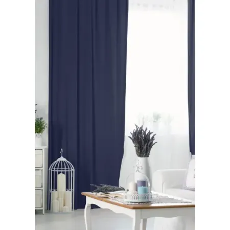 Комплект штор на ленте 145x280 см цвет темно-синий 2 шт
