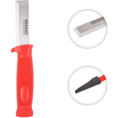 Нож-стамеска Rexant 12-4934 пластиковый корпус 195 мм пластиковые триангулярные зажимы для бумаги 100 шт