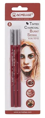 Карандаши угольные 03шт жженая сиена, блистер, ACMELIAE