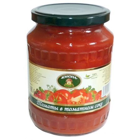 Томаты Юнона неочищенные в томатной заливке стеклянная банка 700 г