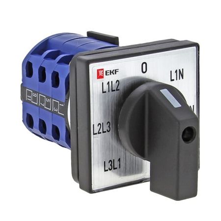 Переключатель кулачковый EKF PROxima ПК-1-64 10А для вольтметра 400 В 1НО+1НЗ IP20 7P серый (pk-1-64-10)