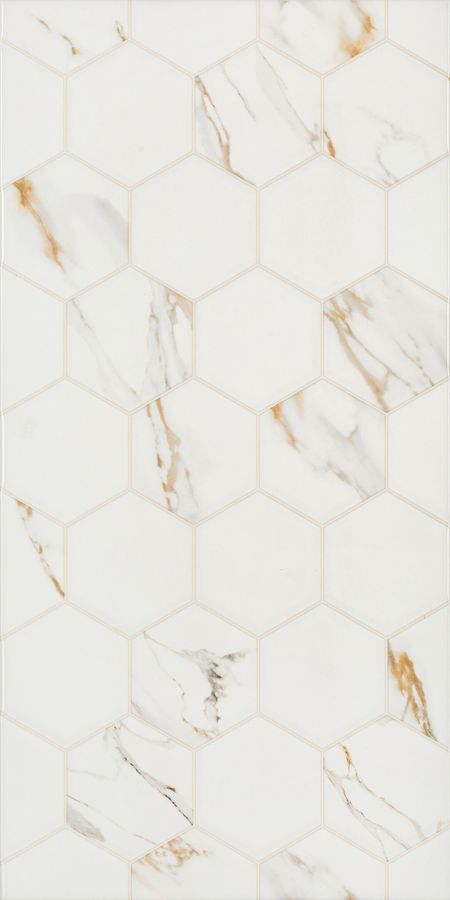 Плитка облицовочная Alma Ceramica Dublin белая геометрия 500x249x8,5 мм (11 шт.=1,37 кв.м)