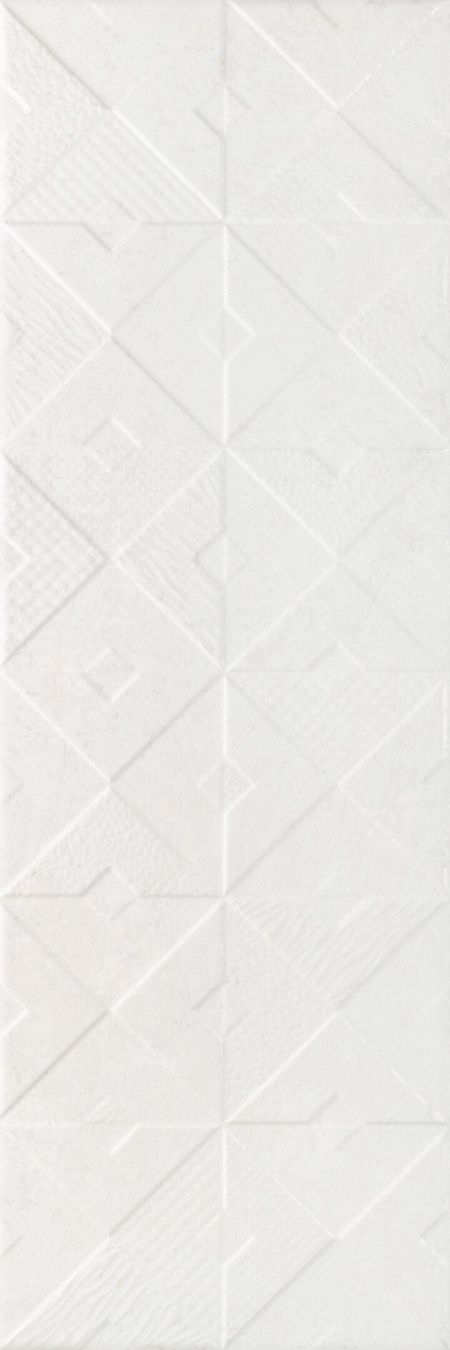 Плитка облицовочная Alma Ceramica Mars белая геометрия 600x200x7,5 мм (16 шт.=1,92 кв.м)