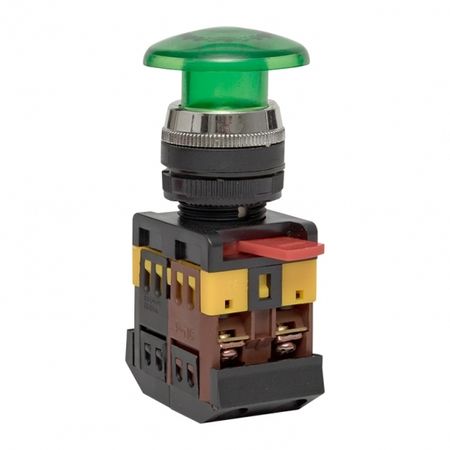 Кнопка грибок EKF PROxima AELA-22 400 В 1NO+1NC IP40 без фиксации с подсветкой зеленая (pbn-aela-1g-380)