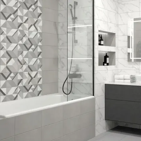 Плитка настенная KREAFORTA Mersey Concrete 20x40 см 1.2 м² матовый цвет серый