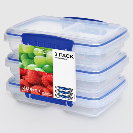 Набор контейнеров Sistema Klip it двухсекционные 350 мл 3 шт