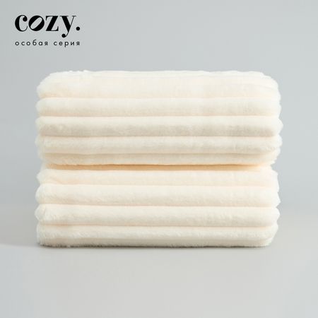 Плед Мягкая полоска/Soft strip, молоко