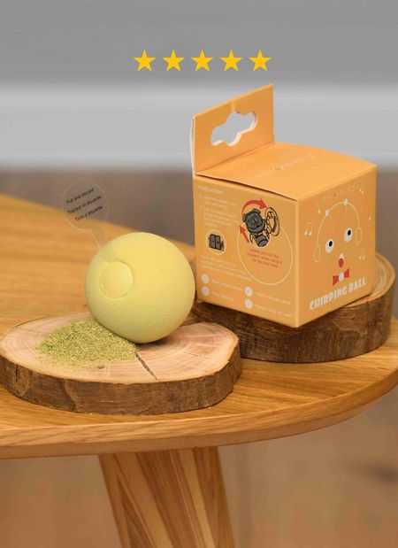 Для дома PETSHOP Интерактивная игрушка с кошачьей мятой для кошек, мягкий мячик со звуком (100 г)