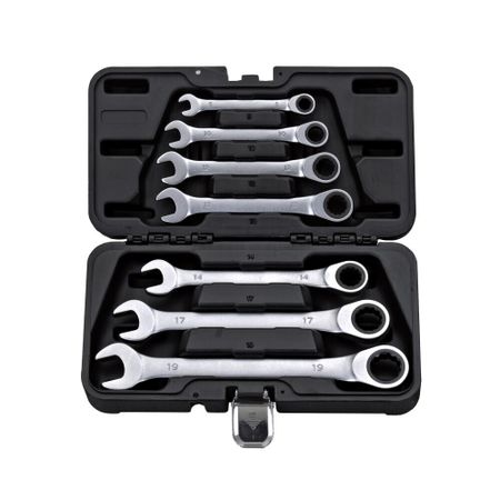 Набор гаечных ключей с трещоткой Berger 8-19 мм (BG-7SCRW) (7 шт.) ольга валерьевна валентионок учи ключи изучаем запоминаем пишем и играем 214 ключей китайских иероглифов учебное пособие 2 е издание