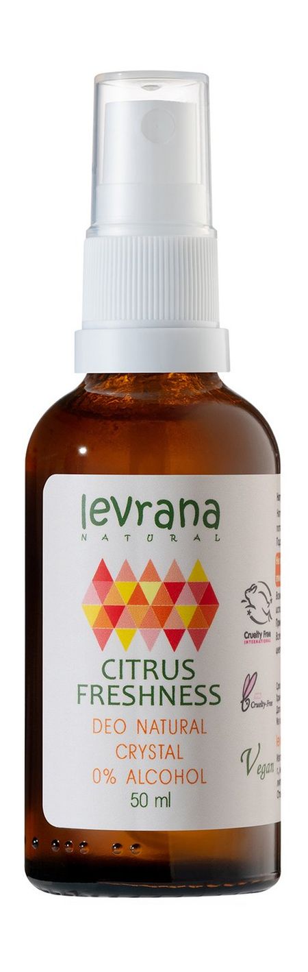 Levrana Deo Natural Crystal 0% Alcohol Citrus Freshness гель для бритья organic shock maslo maslyanoe гель для бритья цитрусовый фрэш питание и свежесть