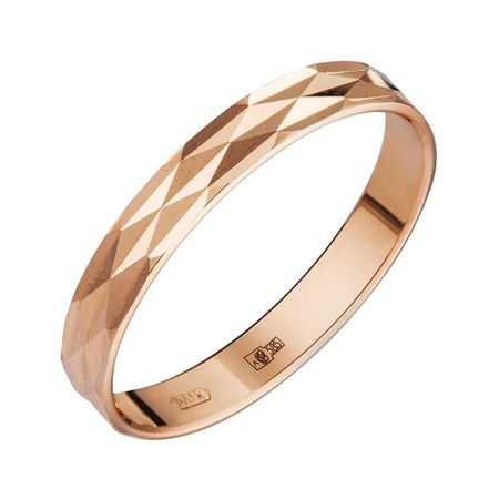 Золотое обручальное кольцо с алмазной гранью 3 мм