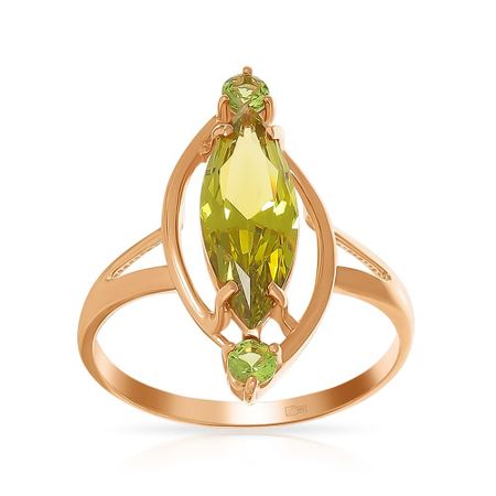 Золотое кольцо с кристаллами