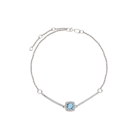 Золотой браслет с топазом и фианитами