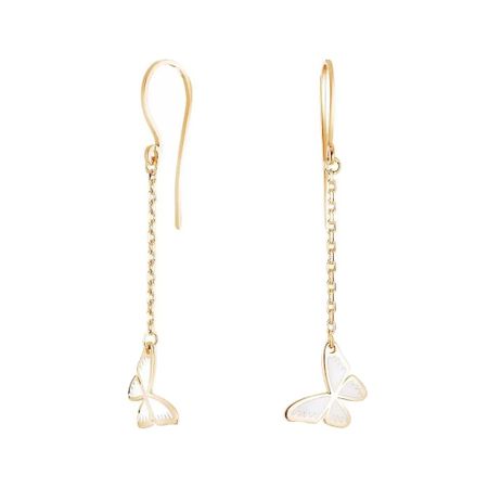 Серебряные серьги Бабочки с эмалью и позолотой