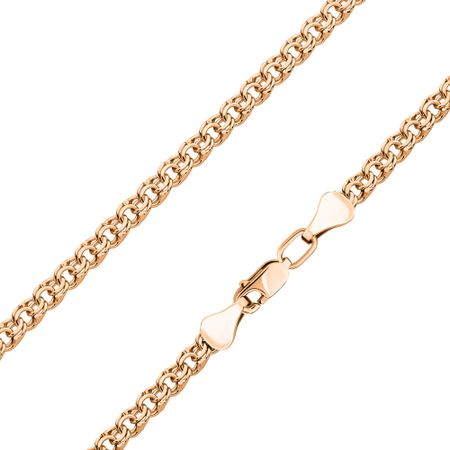 Золотая полновесная цепочка Бисмарк с алмазной гранью