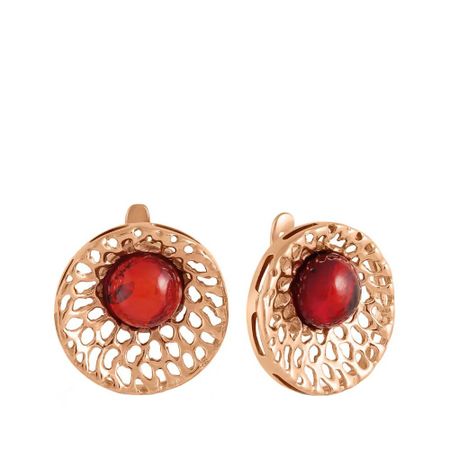 Серьги из серебра с янтарем