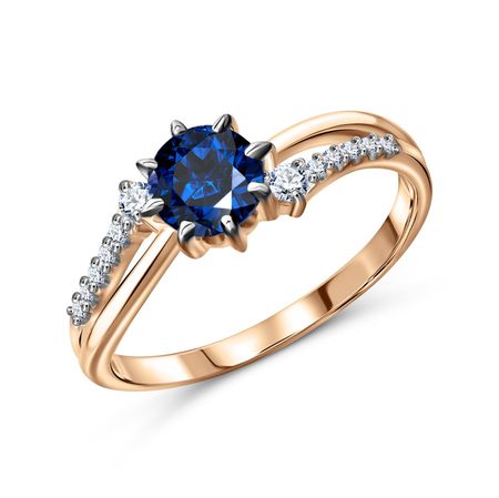 Золотое кольцо с сапфиром и бриллиантами с родированием тата орлова анастасия дело о перстне с сапфиром