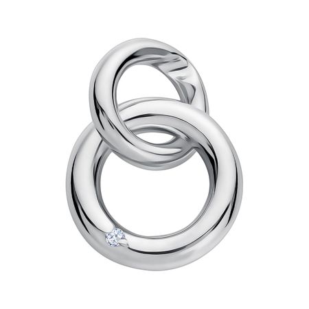 Серебряная подвеска с бриллиантом и платинированием