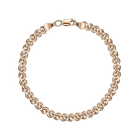 Золотой полновесный браслет Нонна с родированием