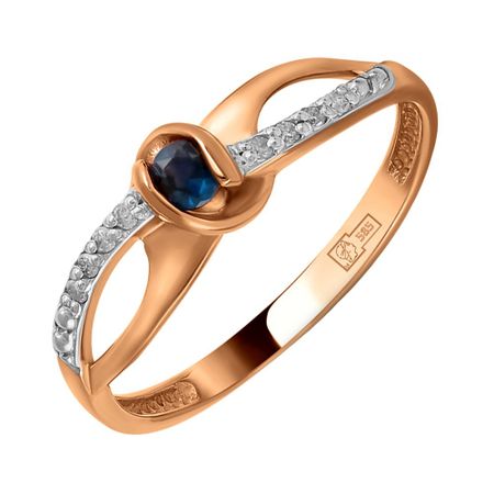 Кольцо из золота с сапфиром и бриллиантами