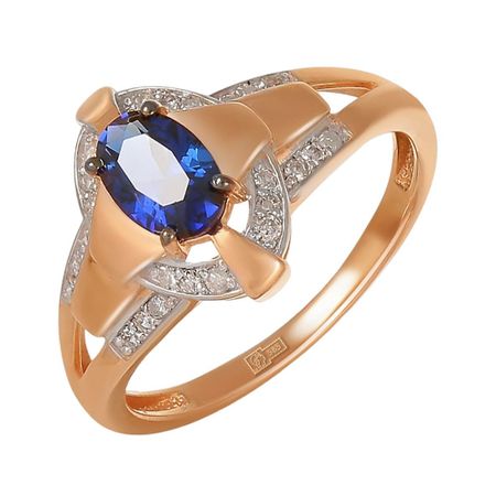 Кольцо из золота с сапфиром и бриллиантами