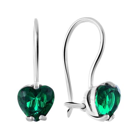 Серьги из серебра с фианитами