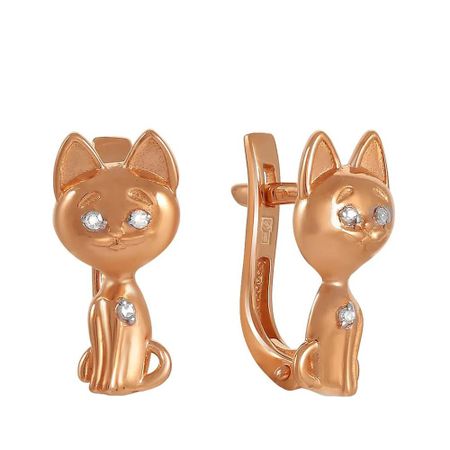 Серьги TALANT Кошка из золота с бриллиантами