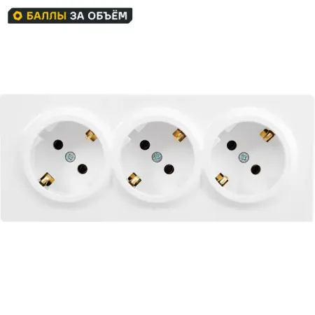 Розетка тройная Lezard Leto с заземлением цвет белый розетка 1 пост lezard leto пбт б з графит