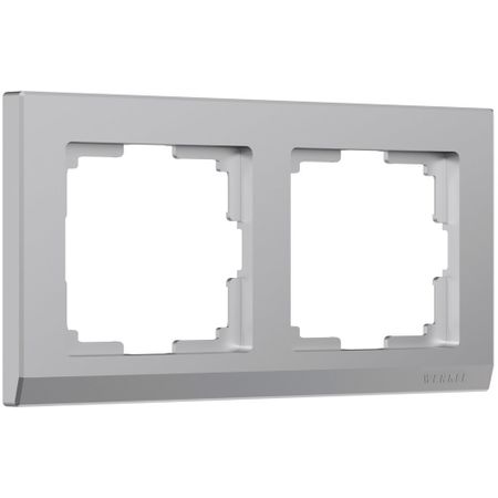 Рамка Werkel Stark двухместная серебряная (a050924)