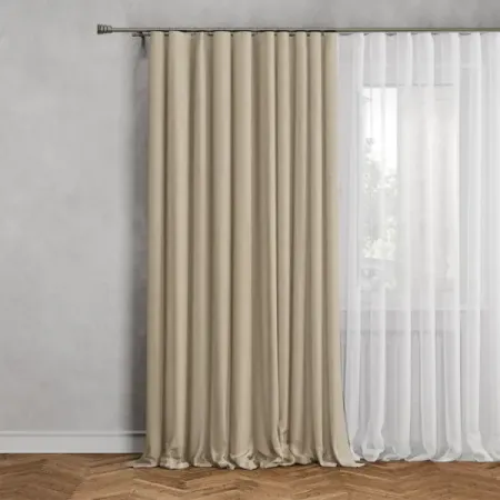 Штора на ленте 200x280 см цвет светло-желтый