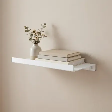 Полка настенная 22x12 см со скрытым креплением металл цвет белый подвесная книжная полка счетчик книг